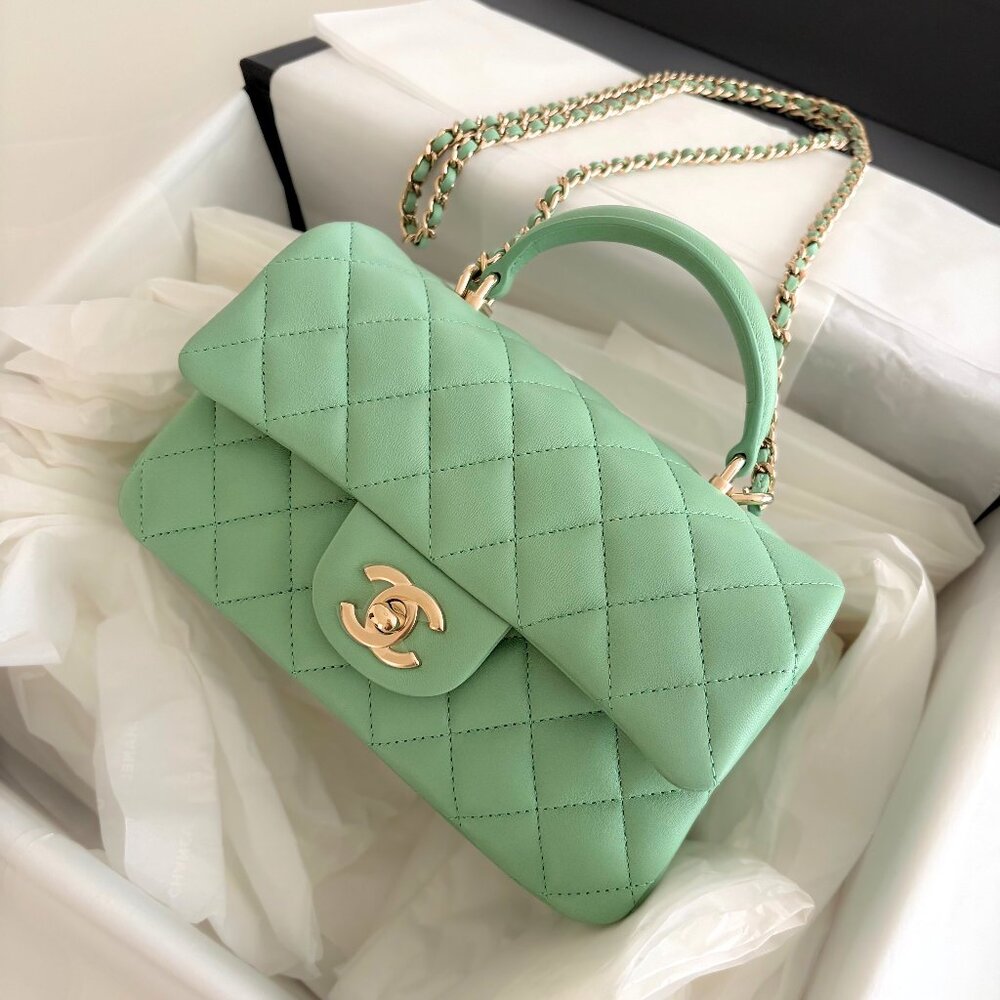 NEW Chanel top handle mini rectangular flap - 23P